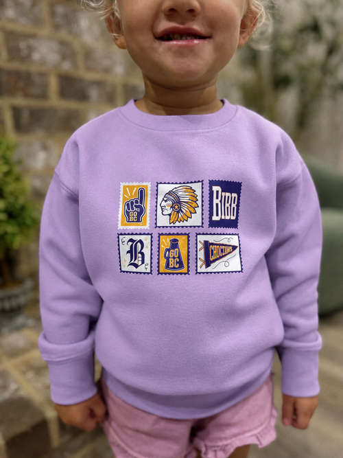 Little Girls Bibb Sweatshirt - LAVENDER
