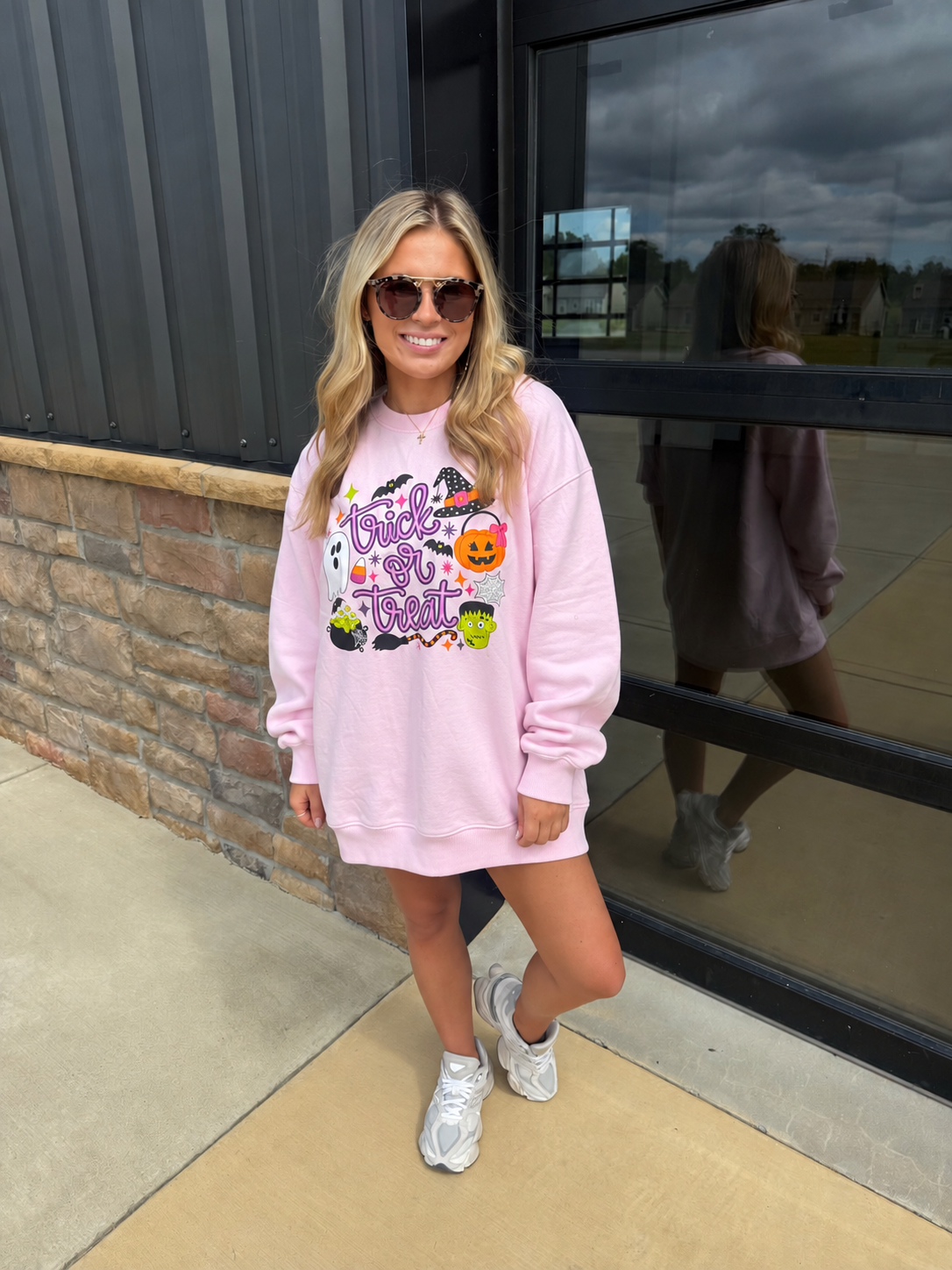 Trick or Treat - Pink Sweatshirt