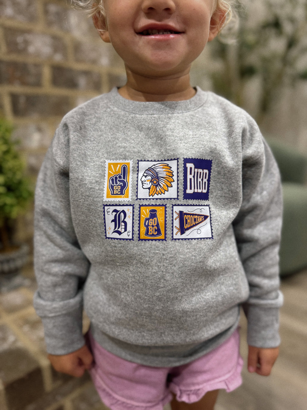 Little Girls Bibb Sweatshirt - GREY